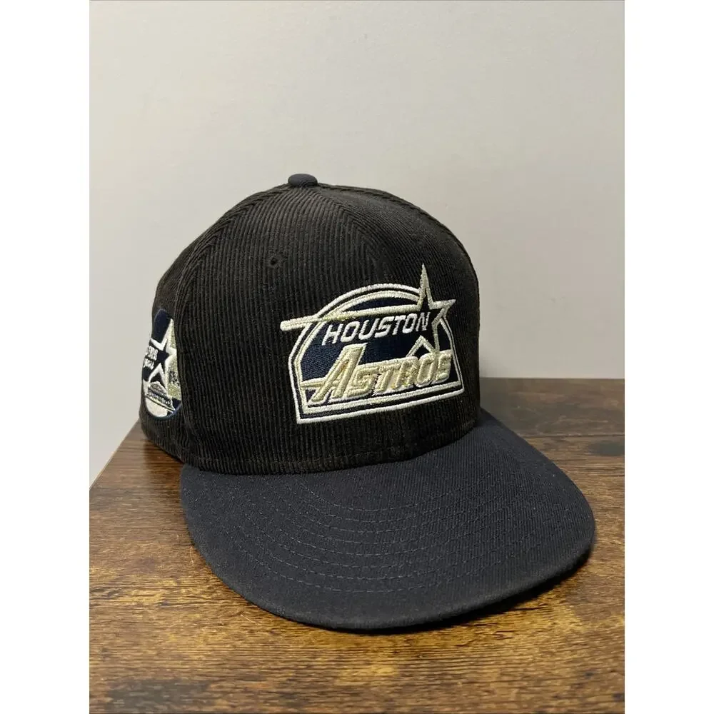 VTG Y2K HOUSTON ASTROS New Era 59FIFTY Corduroy 35th Anniversary Hat Sz 7 3/8